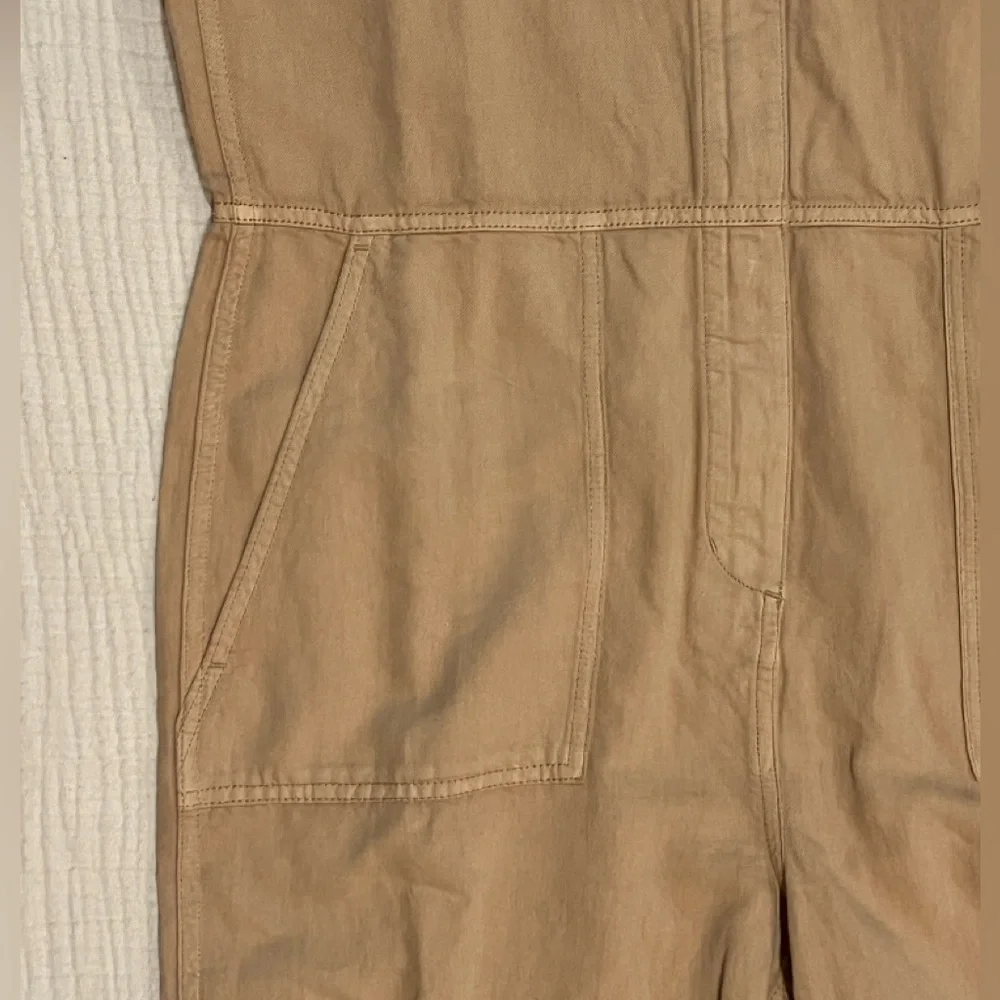 Outerknown STATION Long Sleeve Utility Jumpsuit Sand/Tan Sz L NWT $178 Linen - Picture 7 of 16